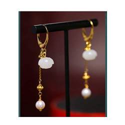 Boucles d'oreilles en perles d'eau douce brillantes de 6 à 7mm, en Jade Hetian, pour petite amie, bijoux en argent S925 von Finoti
