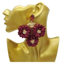 Boucles d'oreilles pendantes pour femme - Boucles d'oreilles pendantes en forme de fleur - Boucles d'oreilles de fête pour femme - Bijoux à tige (couleur : 01) (3 b) von Finoti