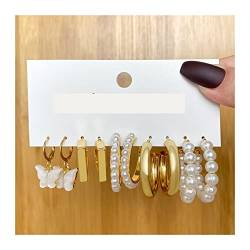 Boucles d'oreilles pendantes pour femme - Boucles d'oreilles pendantes en perles - Ensemble tendance de nouveaux bijoux - Bijoux à tige (couleur : 02) (4 b) von Finoti