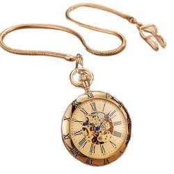 Finoti Kupfer Silber automatische mechanische Taschenuhr Uhr Cwatch Männer römische Zahlen Uhr Taschenuhren/Gold von Finoti