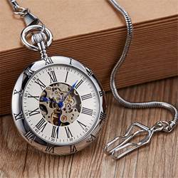 Finoti Kupfer Silber automatische mechanische Taschenuhr Uhr Cwatch Männer römische Zahlen Uhr Taschenuhren/Gold von Finoti