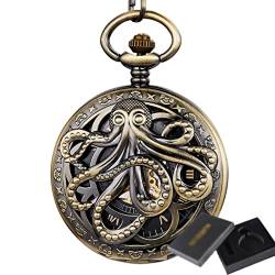 Octopus Mechanische Taschenuhr Steamhand-Wind Flip Clock Fob Watch mit Cfür Herren Damen Kollektion/B von Finoti