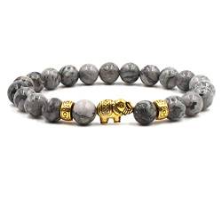 Perlen-Armbänder, Tigerauge, schwarzer Lava-Vulkanstein für Männer und Frauen, schönes Geschenk für Freunde, Herren, Damen, Jungen, Mädchen (C) von Finoti