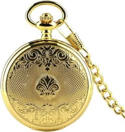 Taschenuhr, goldene mechanische Taschenuhr, exquisites Design, Handaufzug, Anhänger, Taschenuhr, Taschenkette für Männer und Frauen, Uhrenuhr von Finoti