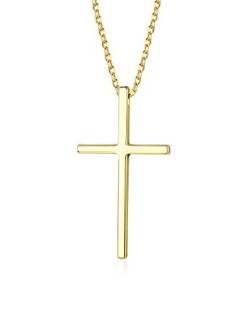 Finrezio 925 Silber Kreuz Kette für Frauen Männer Christian Kreuz Halskette Religiöse Kette Gold von Finrezio