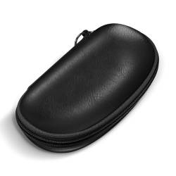 Fintie Hardcase Brillenetui - Reißverschluss Hartschale Sonnenbrillen Etui mit Karabiner - Brillenhülle für Damen Herren große Brillen und Sonnenbrille, Schwarz von Fintie