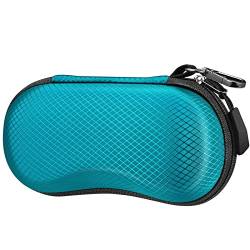 Fintie Hardcase Sonnenbrillen Etui, Hartschale EVA Brillenetui für Große Brillen Schwimmbrillen Sportbrillen mit Karabiner Tragbare Kratzfeste, Blau von Fintie