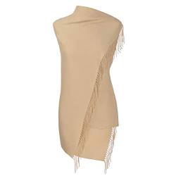 Fiolini Pashmina Schal Stola Umschlagtücher Tuch für Damen - Super Weich – (beige) von Fiolini