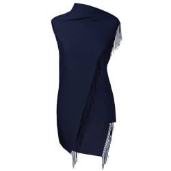 Fiolini Pashmina Schal Stola Umschlagtücher Tuch für Damen - Super Weich – (dunkelblau) von Fiolini