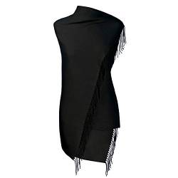 Fiolini Pashmina Schal Stola Umschlagtücher Tuch für Damen - Super Weich – (schwarz) von Fiolini