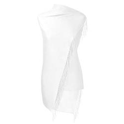 Fiolini Pashmina Schal Stola Umschlagtücher Tuch für Damen - Super Weich – (weiss) von Fiolini