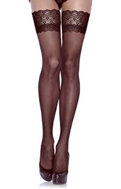 Fiore Damen Halterlose Strümpfe 30 DEN schwarz schwarz Small Gr. Medium, Cappuccino von Fiore