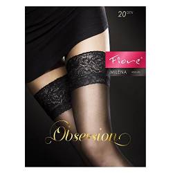 Fiore Damen Milena/Obsession Halterlose Strümpfe, 20 DEN, Schwarz (Black 001), Medium (Herstellergröße:3) von Fiore