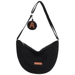 Fiorky Modische Hobo-Tasche für Damen, verstellbarer Riemen, Cord-Umhängetasche, leichte, vielseitige Tragetasche mit Münztasche, Mädchen-Umhängetasche von Fiorky