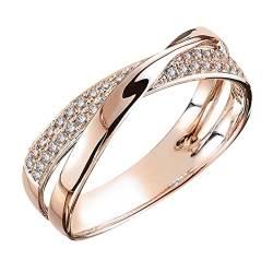 Firally Unendlichkeit für immer Liebe Knoten Versprechen Ring für sie, Roségold polarisierte jährliche Verlobungsring für Frauen Mädchen Schmuck Geschenke von Firally