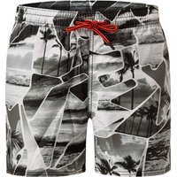 FIRE + ICE Herren Badeshorts grau Mikrofaser Gemustert von Fire + Ice