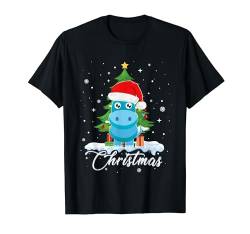 Weihnachtsshirts für Jungen Niedlich Nilpferd Weihnachtsmann Mädchen Weihnachten T-Shirt von Fire Fit Designs