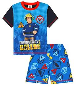 Fireman Sam Kurzer Schlafanzug für Jungen, Blau, blau, 86-92 von Fireman Sam