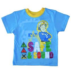 T-Shirt Safe & Sound | Feuerwehrmann Sam | Größe 92-116 | Kinder Jungen Shirt, Größe:110, Farbe:Hellblau von Fireman Sam