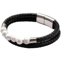 Firetti Armband Schmuck Geschenk Armschmuck Armkette Edelstein Perlen, Onesize, Made in Germany - mit Howlith oder Türkis (beh) von Firetti