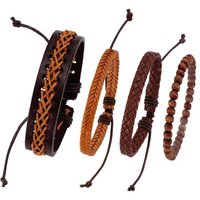 Firetti Armband Set kann auch einzeln getragen werden (Set, 4-tlg), mit Holzperlen von Firetti