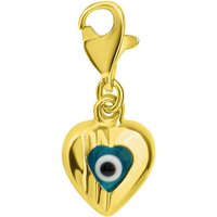 Firetti Charm-Einhänger Schmuck Geschenk Gold 333 Anhänger Charms Herz Magisches Auge, mit Glasstein von Firetti