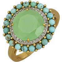 Firetti Fingerring Schmuck Geschenk Silber 925 Damenring Ring Kreis rund, mit Jade, Weißtopas, Türkis (behandelt) von Firetti