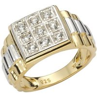 Firetti Fingerring Schmuck Geschenk Silber 925 Herrenring Silberring Siegelring Pavé, mit Zirkonia (synth) von Firetti