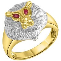 Firetti Fingerring Schmuck Geschenk Silber 925 Silberring Löwe, mit Rubin von Firetti