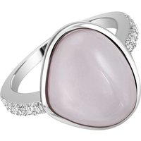 Firetti Fingerring Schmuck Geschenk Silber 925 Silberring Ring, mit Chalcedon oder Rosenquarz und Zirkonia (synth) von Firetti