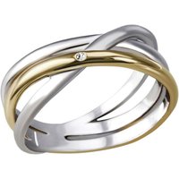 Firetti Fingerring Schmuck Geschenk Silber 925 Silberring Ring Bicolor, mit Zirkonia (synth) von Firetti