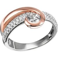 Firetti Fingerring Schmuck Geschenk Silber 925 Silberring bicolor glitzernd, mit Zirkonia (synth) von Firetti