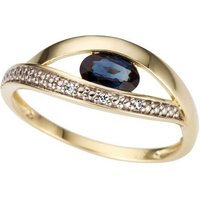 Firetti Goldring Schmuck Geschenk Gold 333 Damenring Goldring Edelstein Farbstein, mit Saphir - mit Brillanten von Firetti