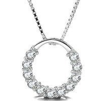 Firetti Kette mit Anhänger Schmuck Geschenk Silber 925 Halsschmuck Halskette Venezianer Kreis, Made in Germany - mit Kristallstein (synth) von Firetti