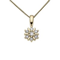 Firetti Kettenanhänger Schmuck Geschenk Gold 333 Halsschmuck Anhänger für Halskette Blume, mit Brillanten von Firetti