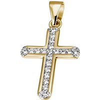 Firetti Kettenanhänger Schmuck Geschenk Silber 925 Halsschmuck Anhänger Kreuz, mit Zirkonia (synth) von Firetti