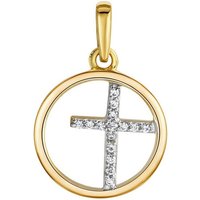 Firetti Kreuzanhänger Schmuck Geschenk Gold 375 Halsschmuck Anhänger Halskette Kreuz, mit Zirkonia (synth) von Firetti