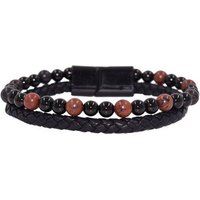 Firetti Lederarmband Schmuck Geschenk Armschmuck Edelsteinarmband Onyx, Made in Germany - mit Onyx, Jaspis von Firetti