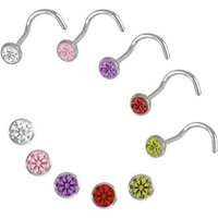 Firetti Nasenpiercing-Set Multipack Schmuck Geschenk Silber 925 Piercing Nasenstecker (Set, 5-tlg), mit Zirkonia (synth) von Firetti