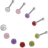 Firetti Nasenpiercing-Set Multipack Schmuck Geschenk Silber 925 Piercing Nasenstecker (Set, 5-tlg), mit Zirkonia (synth) von Firetti