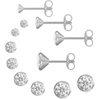 Firetti Ohrstecker-Set Multipack Schmuck Geschenk Silber 925 Ohrstecker Glitzerstein (Set, 8-tlg), mit Zirkonia (synth) von Firetti