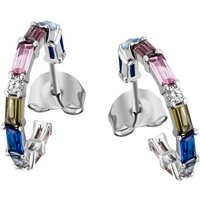 Firetti Paar Creolen Schmuck Geschenk Silber 925 Ohrschmuck Ohrringe Regenbogen, mit Zirkonia (synth) von Firetti