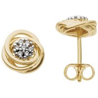 Firetti Paar Ohrstecker Schmuck Geschenk Gold 333 Ohrschmuck Knoten, mit Brillant - Krappenfassung von Firetti