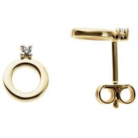 Firetti Paar Ohrstecker Schmuck Geschenk Gold 333 Ohrschmuck Kreis, mit Brillant - Krappenfassung von Firetti