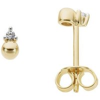 Firetti Paar Ohrstecker Schmuck Geschenk Gold 333 Ohrschmuck Kugel Dreieck Solitär, mit Brillant - Krappenfassung von Firetti