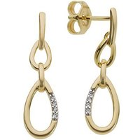 Firetti Paar Ohrstecker Schmuck Geschenk Gold 333 Ohrschmuck Tropfenform, mit Brillant - Krappenfassung von Firetti