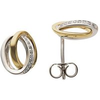 Firetti Paar Ohrstecker Schmuck Geschenk Gold 333 Ohrschmuck verschlungene Ringe, mit Brillant - Krappenfassung von Firetti