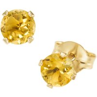 Firetti Paar Ohrstecker Schmuck Geschenk Gold 375 Ohrschmuck Ohrringe Edelstein Krappenfassung, mit Blautopas, Citrin oder Peridot von Firetti