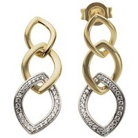 Firetti Paar Ohrstecker Schmuck Geschenk Gold 585 Ohrschmuck Rautenoptik, mit Brillant - Krappenfassung von Firetti