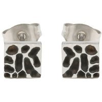 Firetti Paar Ohrstecker Schmuck Geschenk Ohrschmuck Quadrat Leoprint, Made in Germany von Firetti